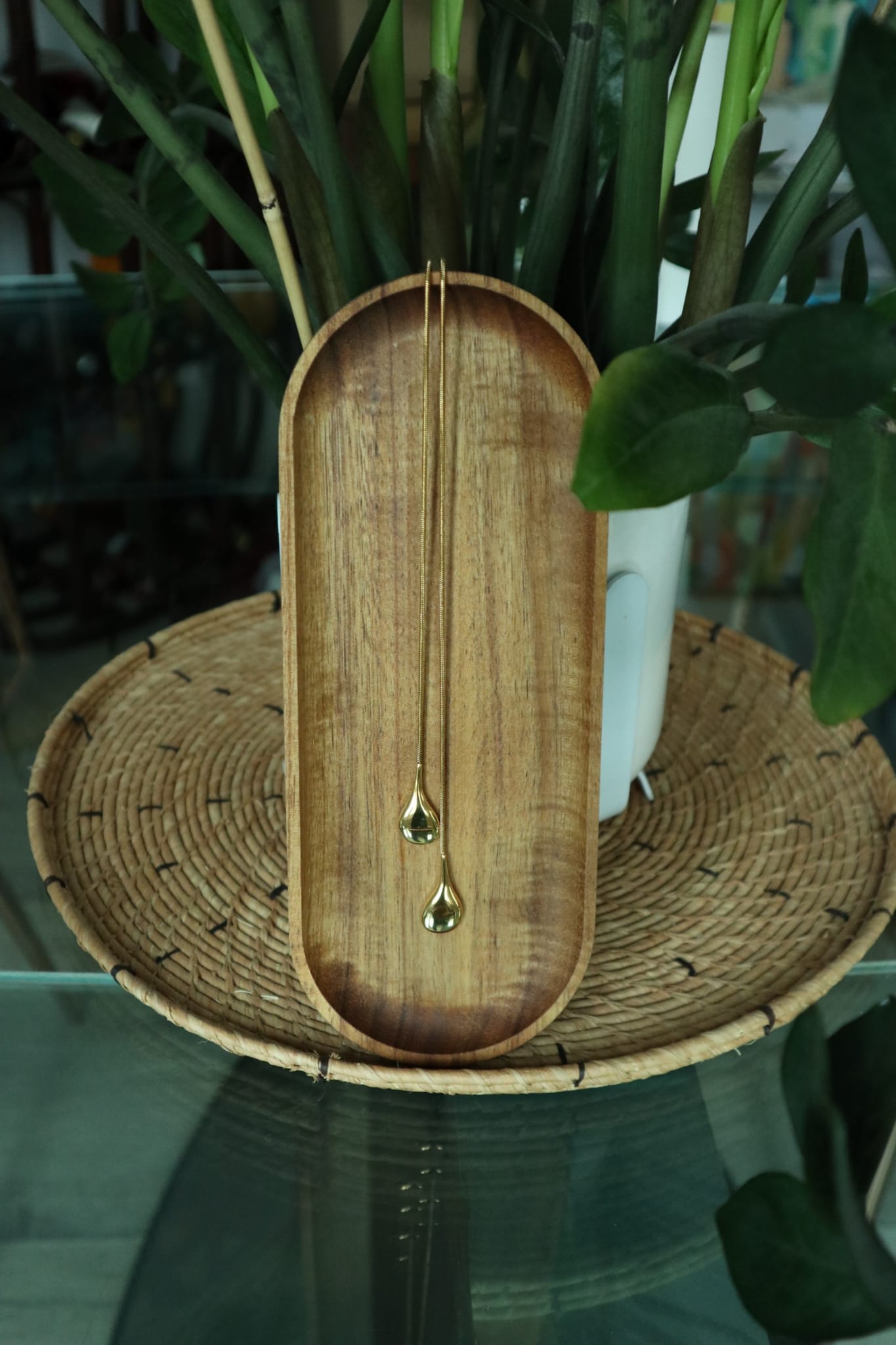 Pebbles Double Pendant Chain